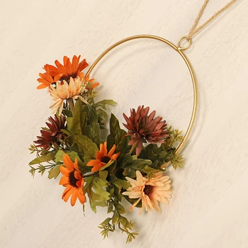 

Sunflower Garland Hanging Decoration Artificial Wreath Front Door Window Vivid Hotel Geometric Wedding Party Seasonal Restaurant