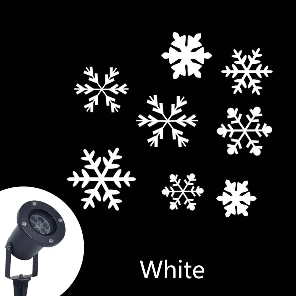 white Водонепроницаемый движущийся лазер лампы проектора светодиодный сценический свет для рождества нового года вечерние садовый светильник - Цвет: white
