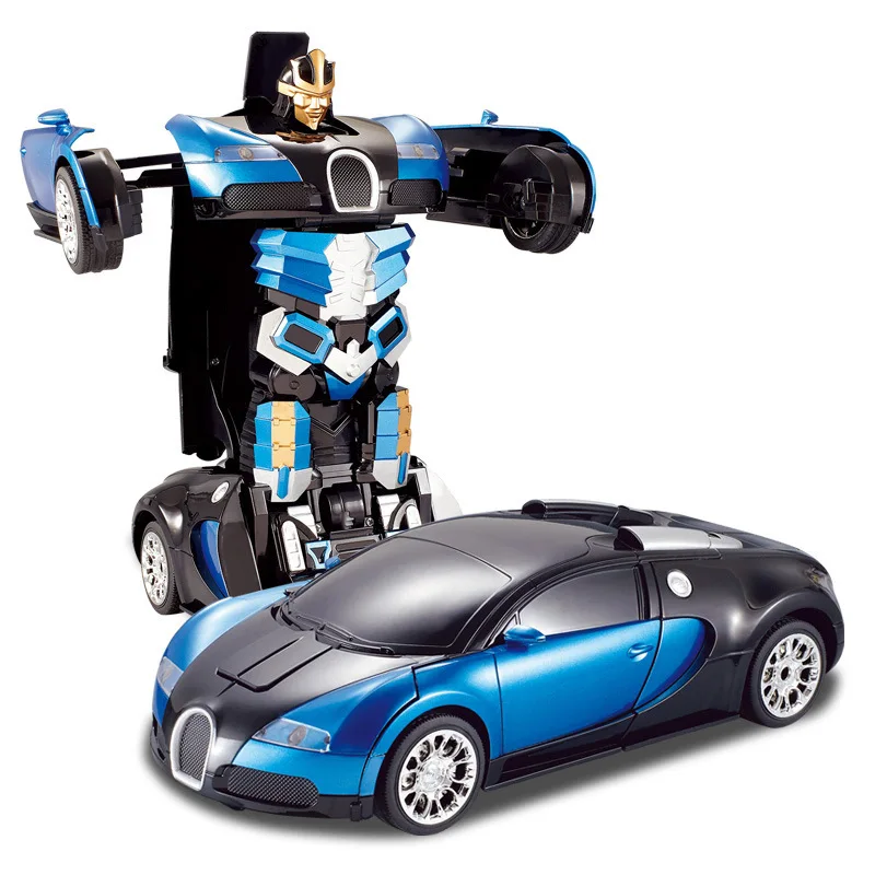 

Jiaqi New Style a Key Transformation Remote Control Car Children Toy Robot Bugatti Veyron TT663 a Generation of Fat