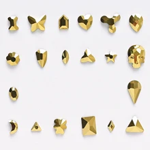 

1Box Mixed Golden Silver Flat Glass Rhinestone Nail Art Decoration Heart Star Flower Diamond Jewelry DIY Manicuring Decorations