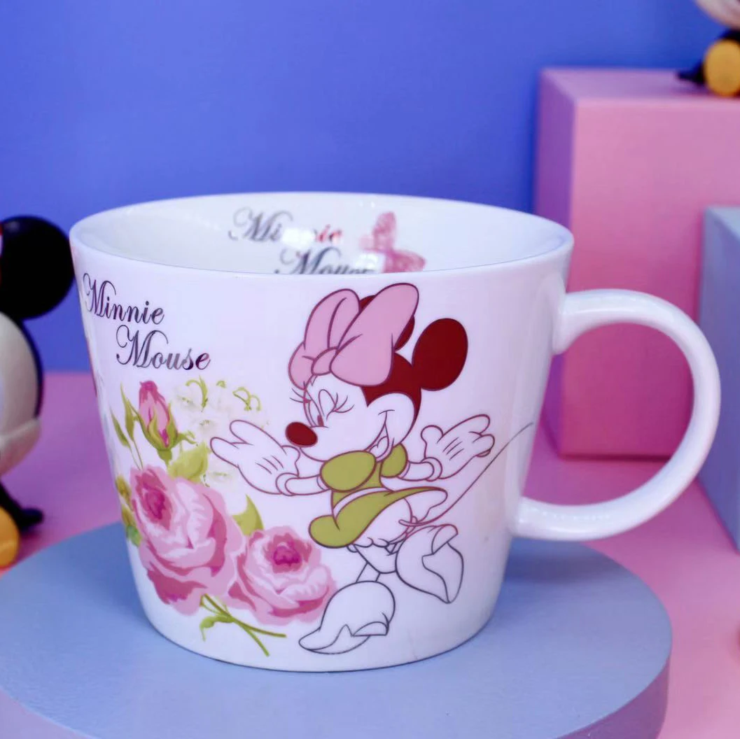 

400ml Disney Princess Cartoon Water Cup Oat Milk Breakfast Ceramic Mug Home Office Collection Cups Love Couple Festival Gifts