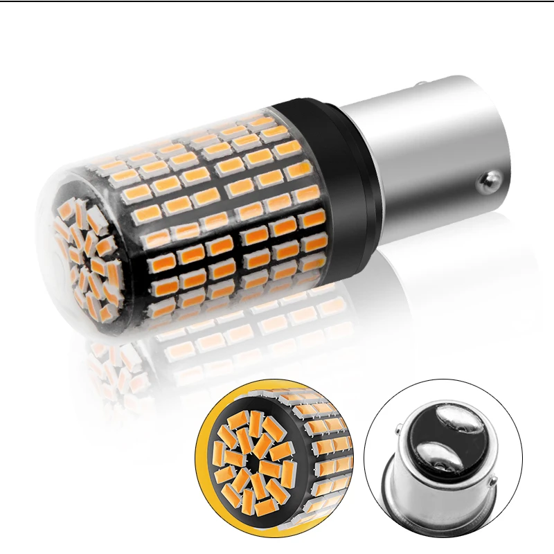 2 шт. 1157 BAY15D P21/5 Вт супер яркий 2000Lm 144 SMD СВЕТОДИОДНЫЙ Автомобильный стоп-сигнал дневного света Поворотная сигнальная лампочка красный желтый белый