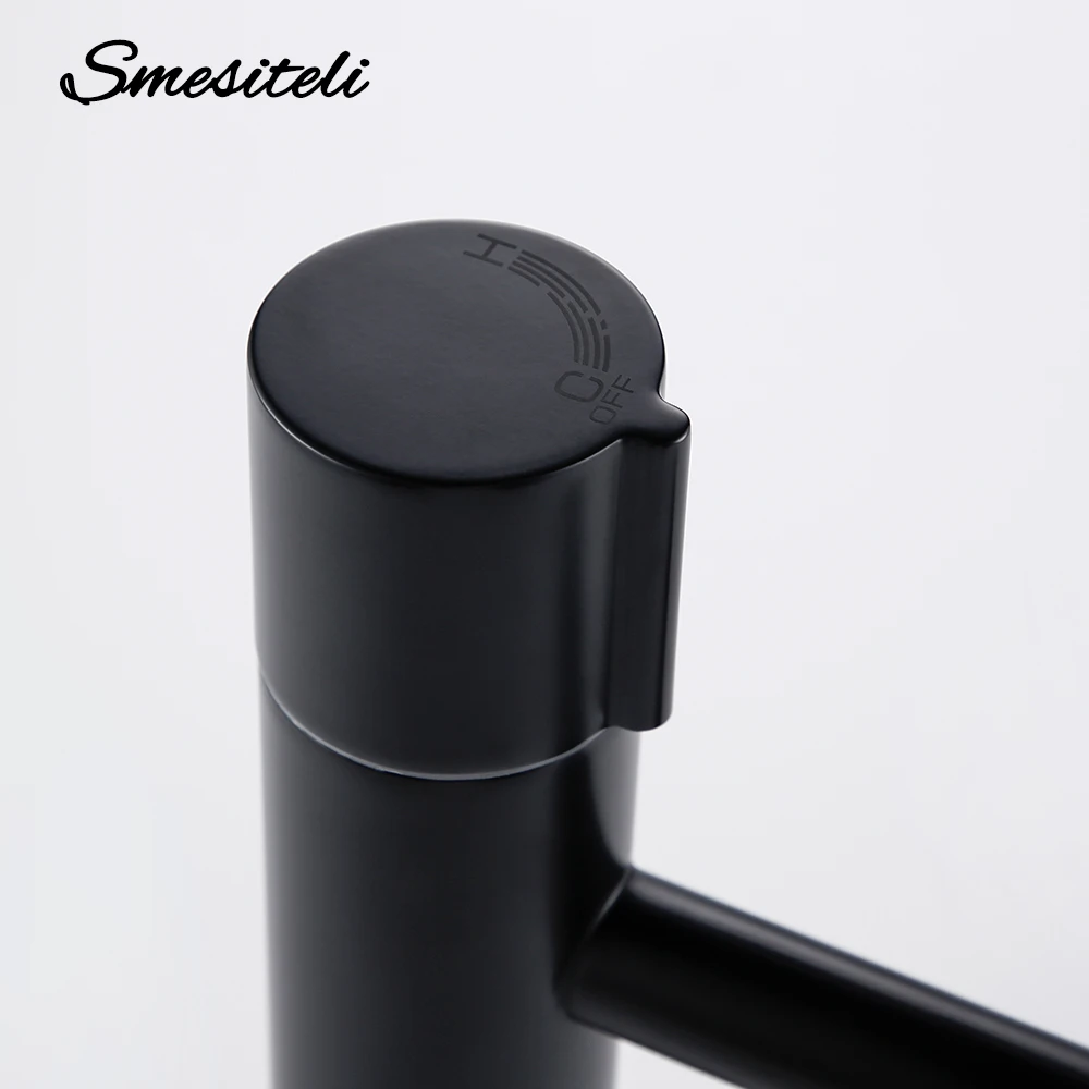 Новый современный для раковины Smesiteli черный латунный скрытый смеситель горячей и