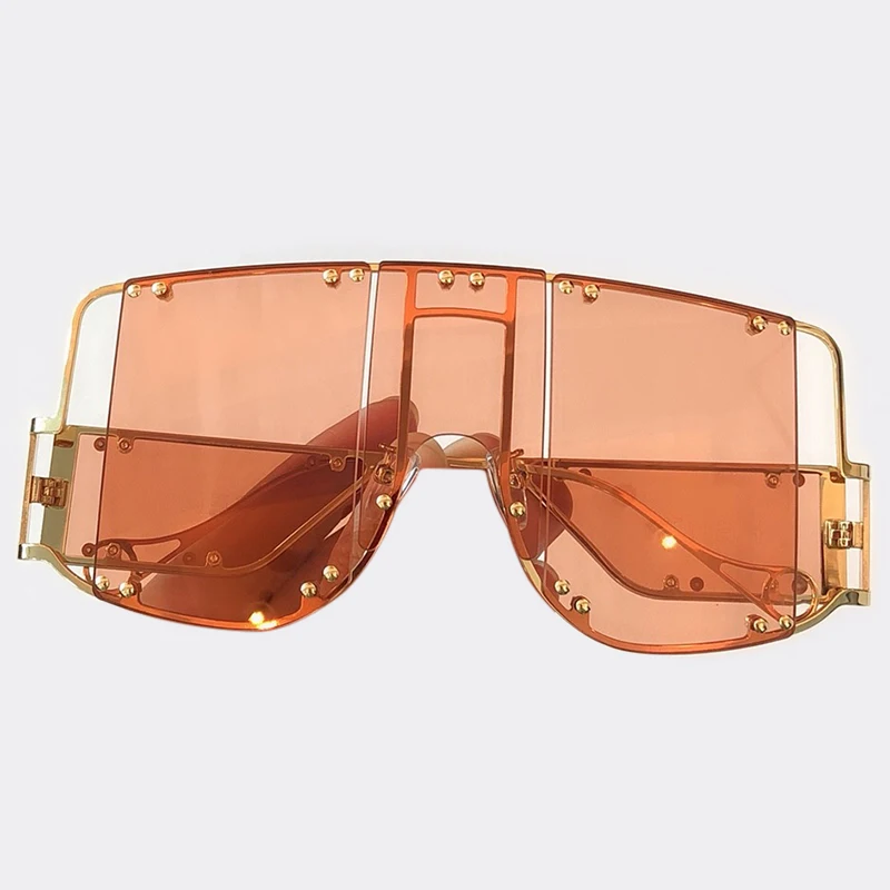 

2019 Fashion Vintage Retro Shield Visor Sunglasses Men With Oversize Windproof Goggles UV400