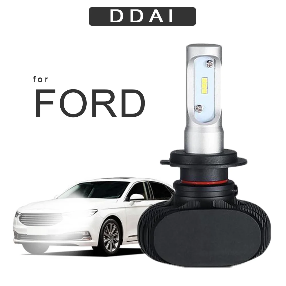 DDAI LED หลอดไฟ CSP 50W 6000LM H4 H7 รถสำหรับ Ford Focus MK Mondeo 2