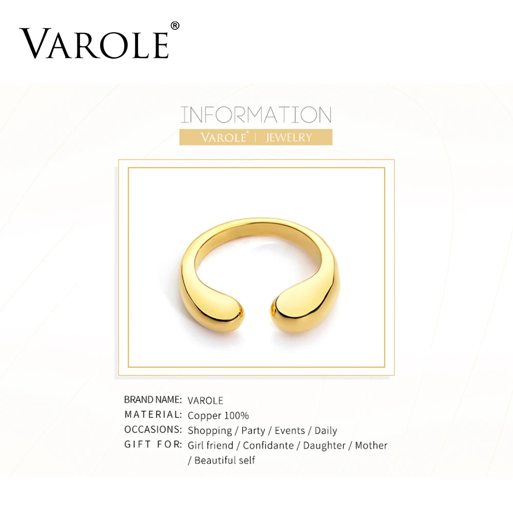 VAROLE Супер милое кольцо для открытия маленький золотого цвета, латунные обручальные женские Кольца для женщин, вечерние, подарки, модные ювелирные изделия Ringen Anell
