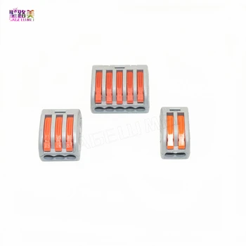 

10pcs 2pin 3pin 5pin 2/3/5 hole Conductor Wiring Connector Universal Compact Wire Terminal Block With Lever Building terminal