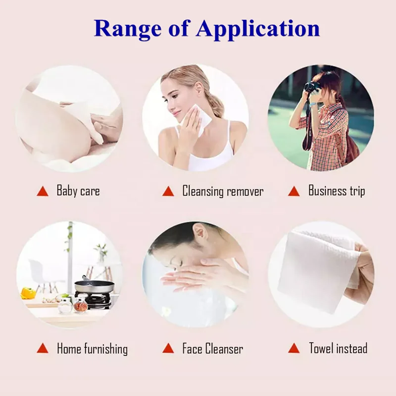 45Pcs Disposable Cotton Face Cloths Towel Thick Facial Tissue Face Cleaning Makeup Remover Roll Tissue Dry and Wet Use