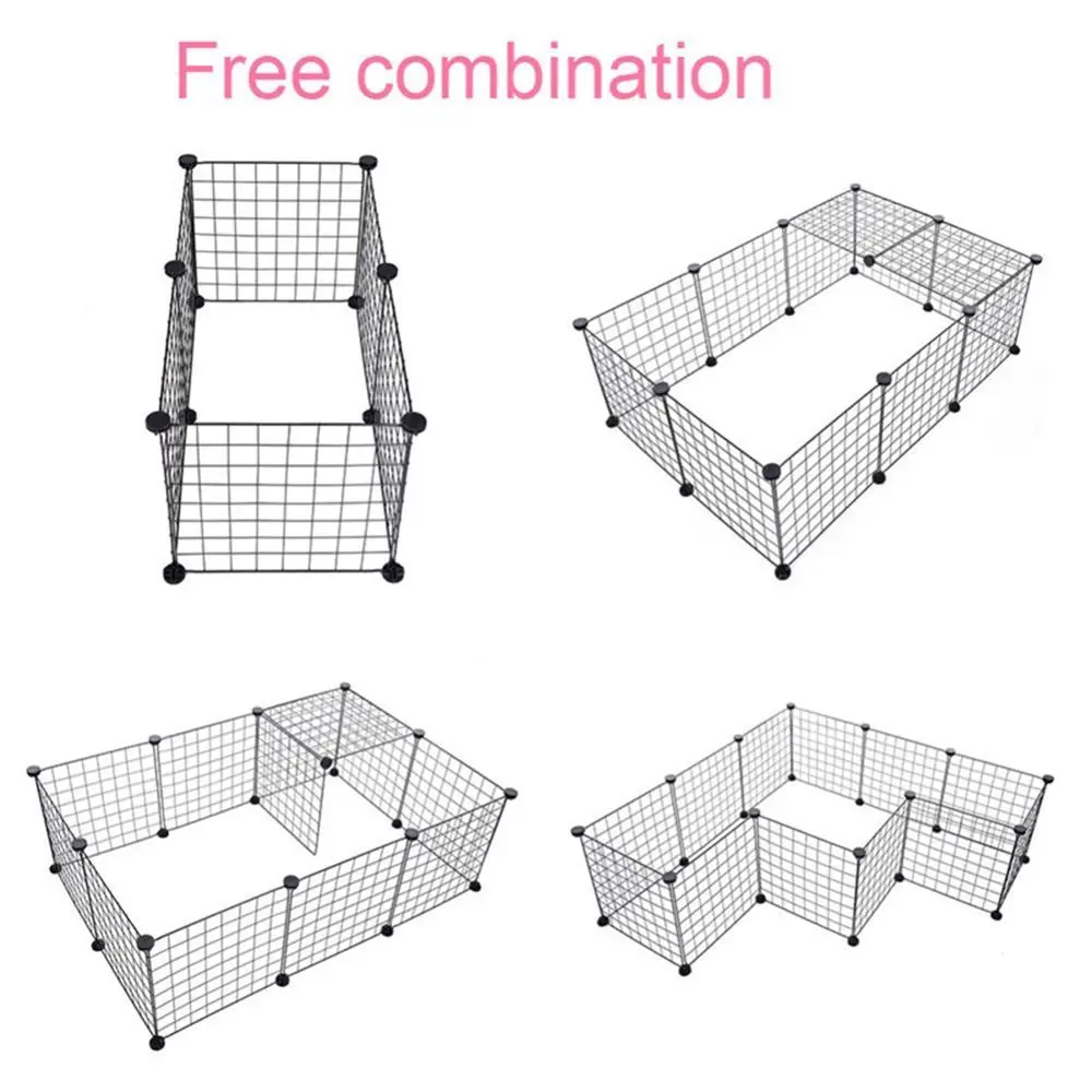Pet Playpen Bunny Cage Fence DIY Small Animal Exercise Pen Crate Kennel Hutch for Guinea Pigs & Rabbits Upgrade Version 2