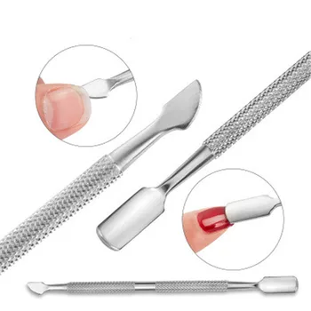

1/2 Pcs Nail Art Tools Stainless Steel Cuticle Pusher Double Head Spoon Remover Tools for Manicure Nail Art Care Pusher