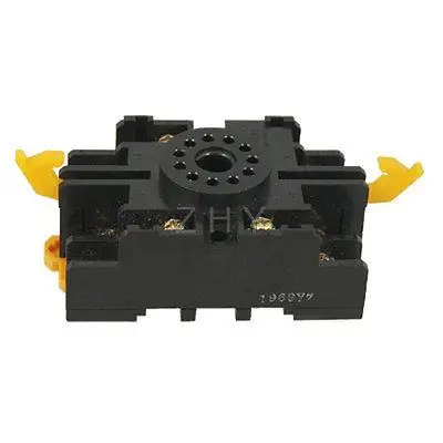 

10A 250V AC Round 11 Pin 11PFA Relay Socket Base DIN Rail Mount Locking Arms