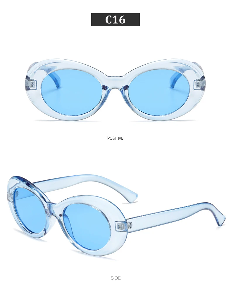 Высококачественные очки в стиле Курта Кобейна, фирменный дизайн, для мужчин и женщин, Ретро стиль, крутые Овальные Солнцезащитные очки, цветные градиентные модные очки