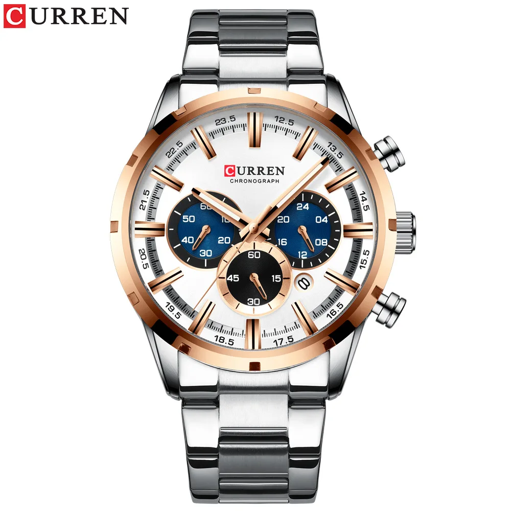 5 CURREN Carrian 8355 водонепроницаемые кварцевые часы с шестиигольным календарем со стальным ремешком модные деловые мужские часы - Цвет: 5