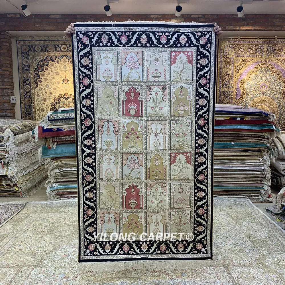 Yilong 3'x5' Four Seasons Handmade Persian Rugs Turkish Antique Silk Carpet (HF246B) | Дом и сад
