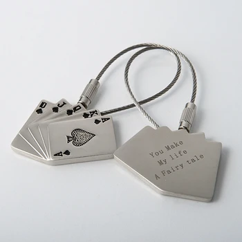 

Personalized Poker Shape Zinc Alloy Keychains