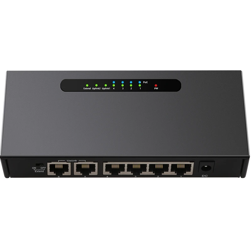 Diewu 6 Порты и разъёмы Poe коммутатор Gigabit Ethernet сетевой коммутатор Gigabit 4-Порты и разъёмы 10/100 Мбит/с 802.3At/Af Poe+ 2-Порты и разъёмы 10/100 Мбит/с коммутатор питания через Ethernet