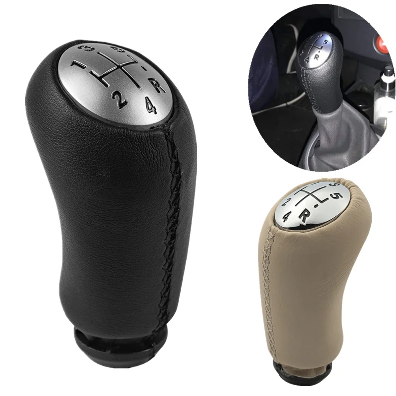 

Leather Car Styling Gear Shift Knob For Renault Clio 3 2005-2009 Megane 2 2002 2003 2004 2005 2006 2007 2008 2009 Scenic Kangoo