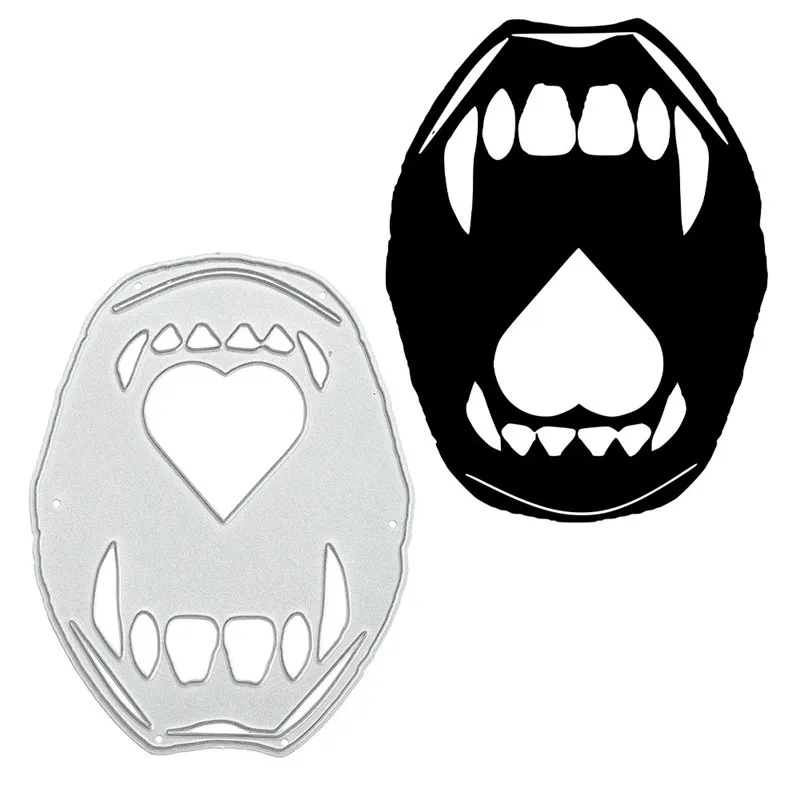 

GJCrafts Horrible Mouth with Tooth Decay Metal Cutting Dies for DIY Scrapbooking Embossing Paper Cards Die Cuts