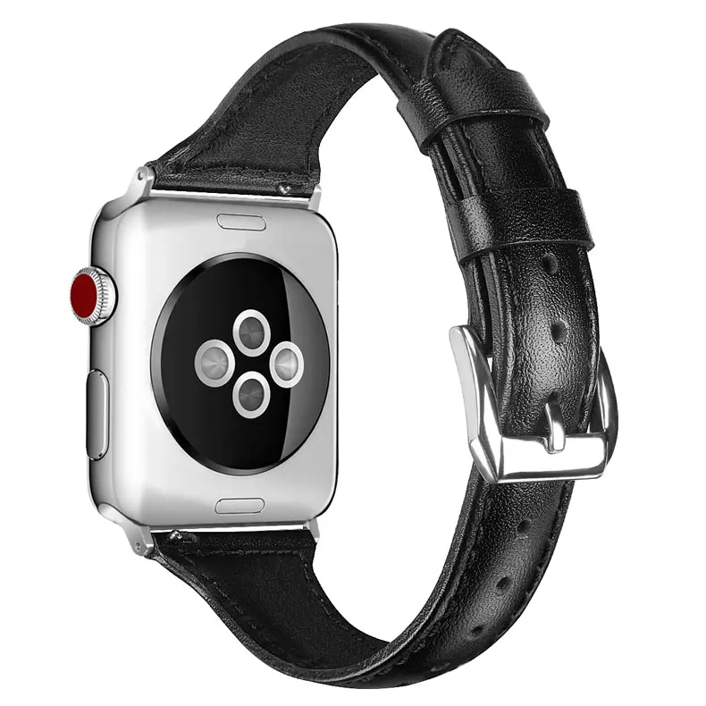 Тонкий кожаный ремешок для apple watch band 44 мм 40 мм Iwatch band 42 мм 38 мм Натуральная кожа beracelet ремешок для часов apple watch 4 3 2 1