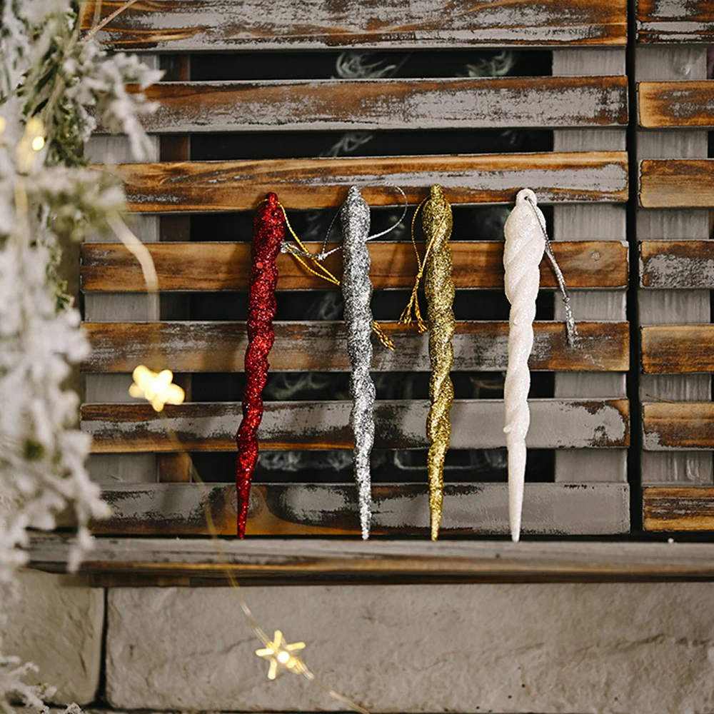 5 шт. моделирование льда с рождественской ёлкой орнаментом поддельные сосулька