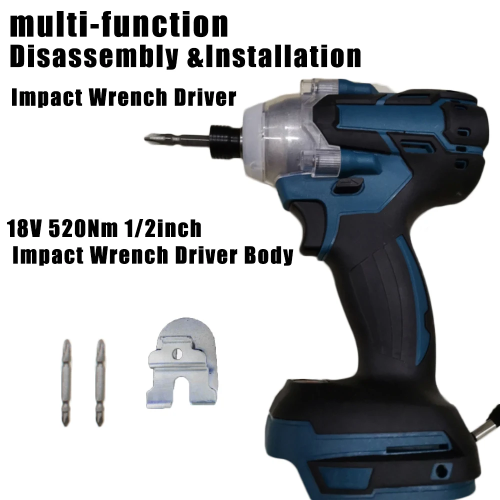 

Multi Functional Cordless Impact Wrench Driver Body Forward Reverse Rotation LED Working Lights Display Power Wrench