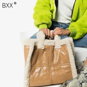 

[BXX] Faux Fur Crossbody Bags For Women 2020 New Solid Color Winter Shoulder Messenger Bag Totes Lady Warm Handbags Purses a263