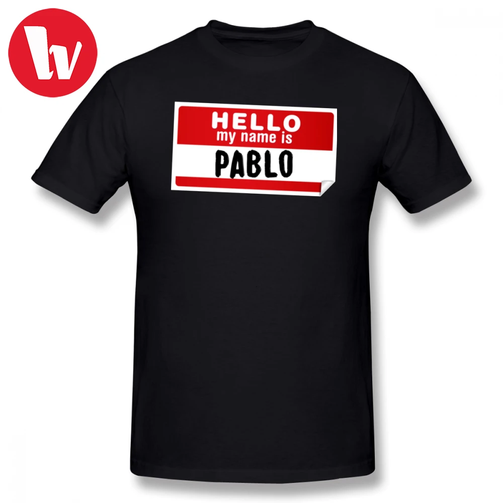 Футболка Пабло Hello My Name Is Pablo Tag Мужская футболка с буквенным принтом Повседневная