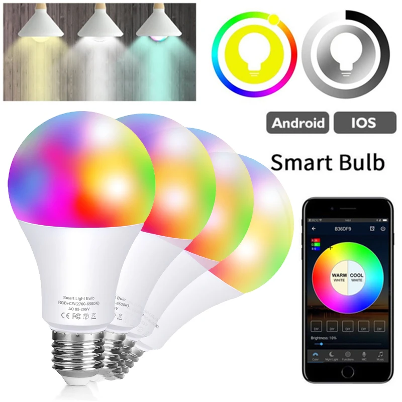 Умная светодиодная лампочка Tuya RGB совместимая с Bluetooth кухонная лампа