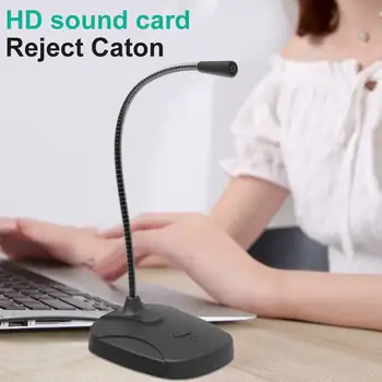 

Metal USB Adjustable Angle Desktop Gooseneck Microphone With Mute Plug Rotatable Portable MIC For Computer Video Chatting Game