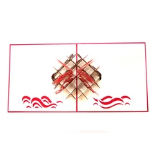 Красная крышка 3D поздравительная открытка гравировка полый бумажный китайский дракон поздравительная открытка Новогодняя праздничная открытка