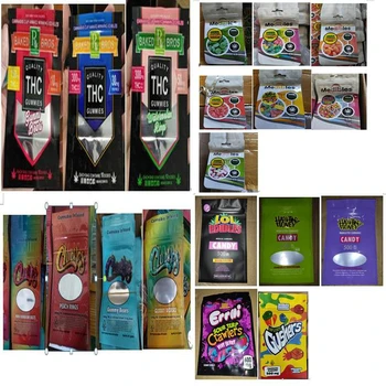 

New Dank Gummies Mylar Bag Edibles Retail Packaging 4 Styles Smell Proof Bags Zipper Mylar Bags Dry Herb Flower Package