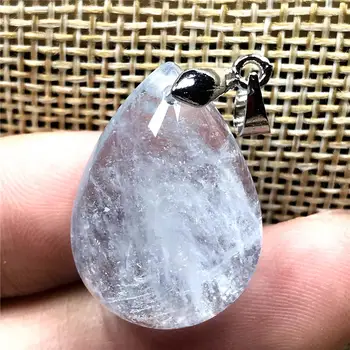 

Top Natural Blue Aquamarine Pendant For Woman Man Clear Crystal Silver 23x16x9mm Beads Water Drop Stone Fashion Jewelry AAAAA