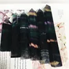 Natural Colorful Crystal tower Rainbow Fluorite Point Hexagonal Pyramid Quartz Wand Energy Ornament Diy Gift 4