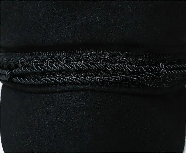 Fashion-Blank-Black-High-Quality-Military-Hat-for-Women-Spring-Autumn-Winter-Hats-Felt-Cap-Winter