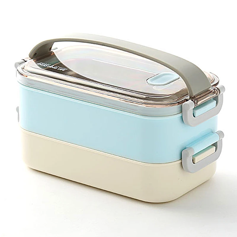 

304 Stainless Steel Lunch Box Double Layer Kid Adult Bento Boxs Leakproof Portable Food Container bento box for Car Office