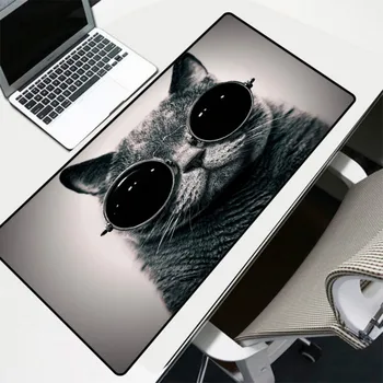

Mairuige Game Mouse Pad Animal with Sunglasses Cat Pattern Printing Big Mouse Pad Computing Notebook Office Game Accessories