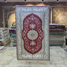 YILONG 3'x5' Тебриз шелковый ковер красный ручной завязанный турецкий Восточный ковер магазины(HF252B