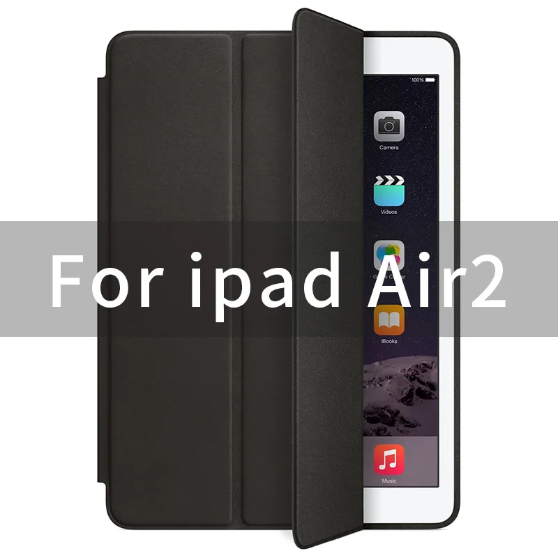 Чехол для iPad air 2 air1, 9,7 дюймов, чехол с 1:1 магнитом, умный Авто спящий чехол с откидной крышкой, кожаный чехол A1566 A1567 A1474 - Цвет: air2-Black