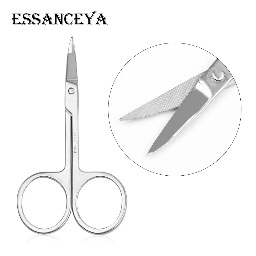ESSANCEYA 1 шт. ножницы для макияжа маленькие ножницы для носа из нержавеющей стали округлые Эпилятор ресниц инструмент для удаления волос