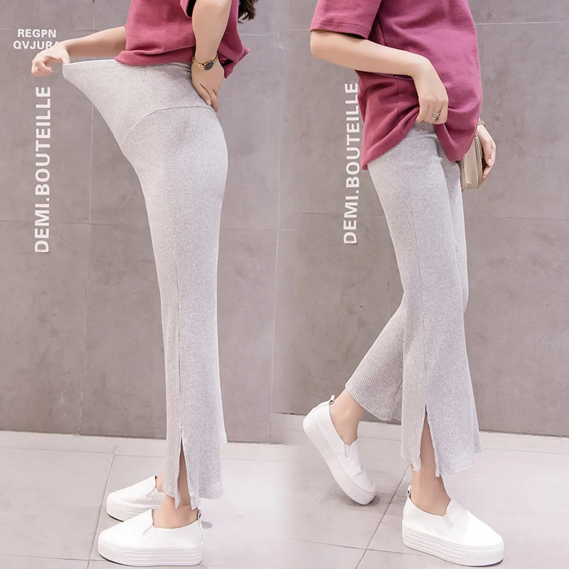

Photo Shoot Leggings for Pregnant Woman Thin Spring Thread Slit Loose Pants Outer Wear Maternity Pants