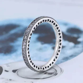 

Free Shipping Real 925 Sterling Silver Ring Heart shaped shining ring For Women's Gift Banquet Jewelry