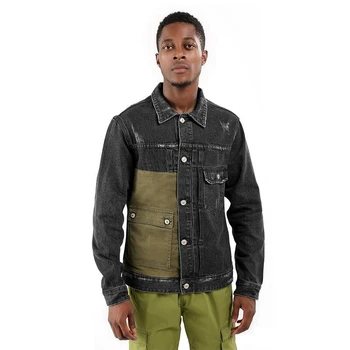 

Japanese Harajuku Vintage Patchwork Distressed Denim Jacket for Men Urban Boys Streetwear Casual Ripped Jean Jacket Plus Size