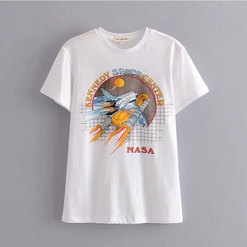 

2020 Korean Women t shirts letters print Kawaii tops O-Neck Students t-shirts summer Harajuku Loose Clothing Casual Za T shirt