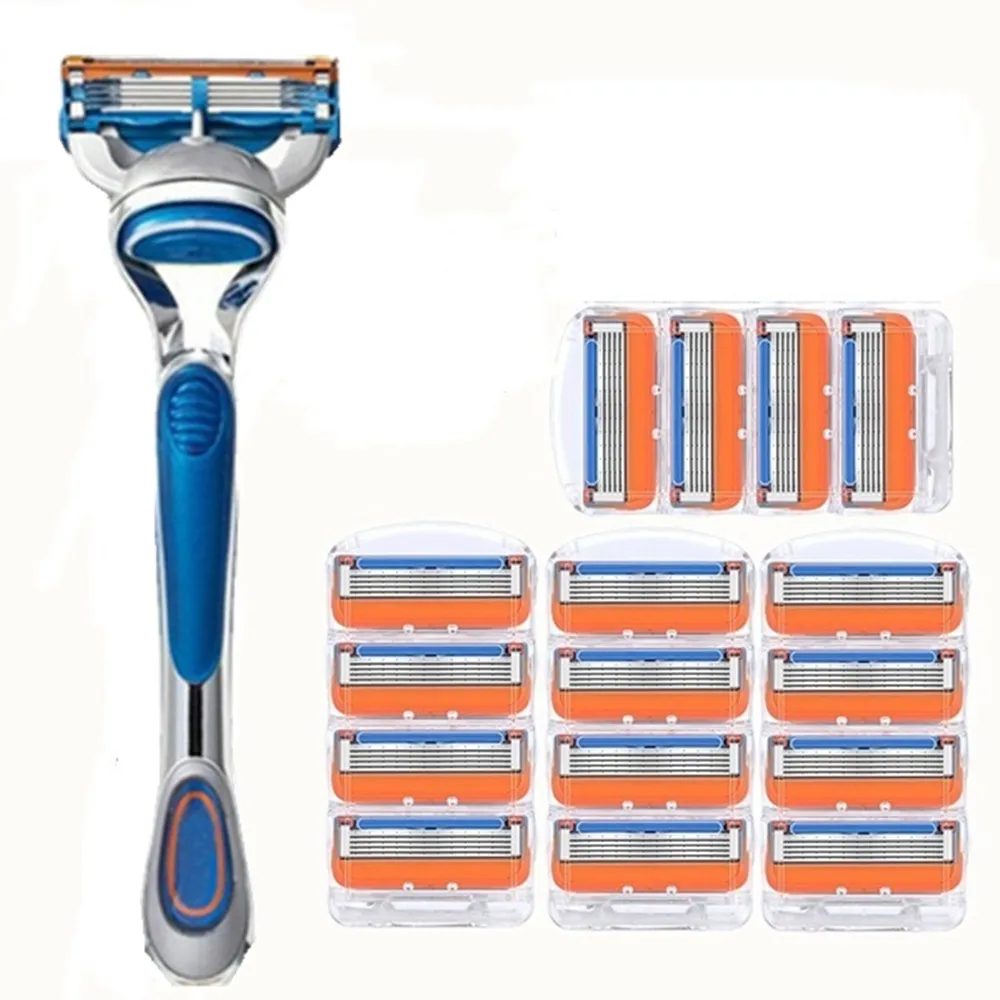 

1Holder +N Razor Blades Men Shaver Razor Blades 5 Layer Razor Blades Compatible with Gillettee Fusione Razor