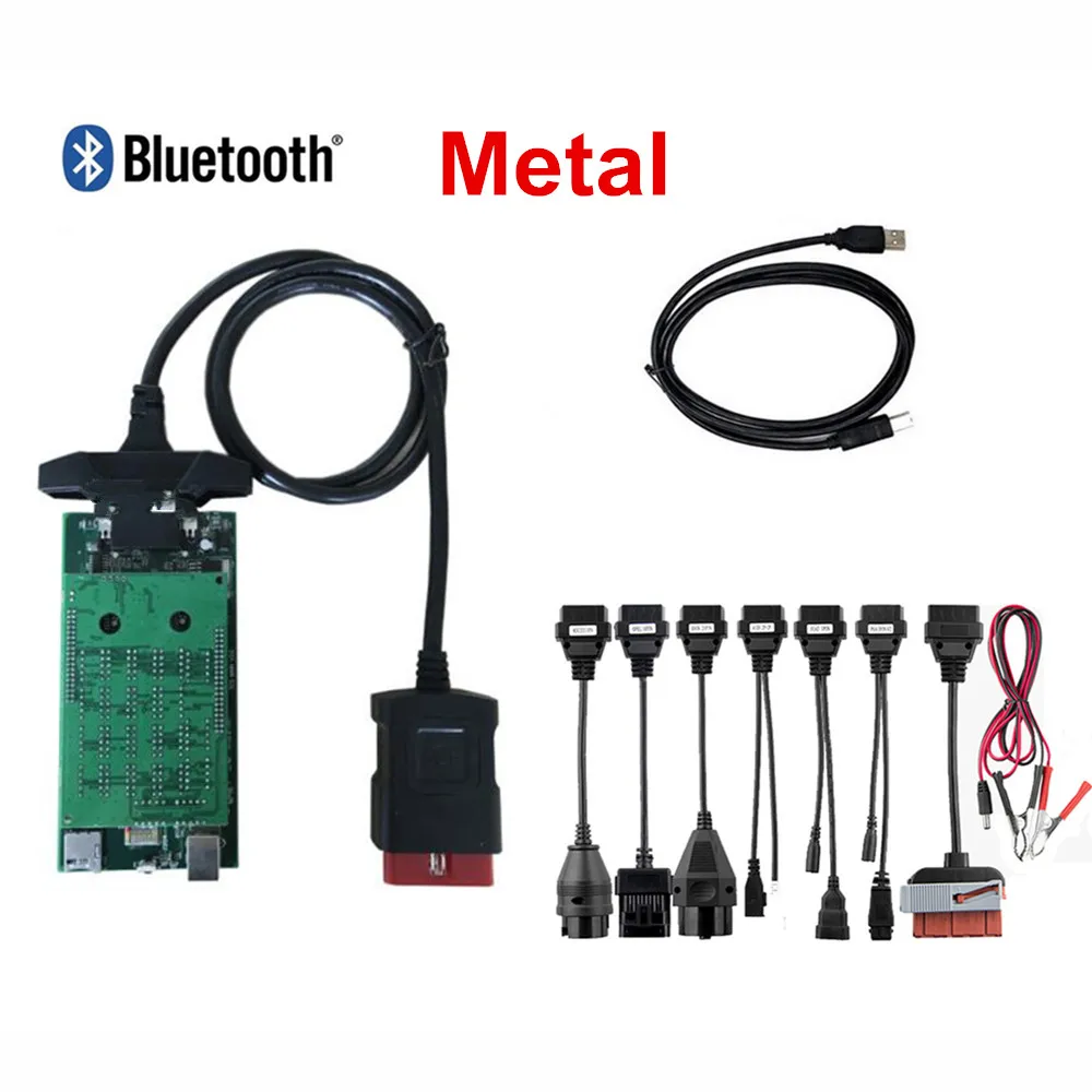 Bluetooth with Cable VCI с Bluetooth для delphis VD DS150E CDP VD TCS CDP PRO. R0 keygen OBD автомобили Грузовики OBDII диагностический+ 8 шт. Автомобильный Кабель - Цвет: Bluetooth with Cable