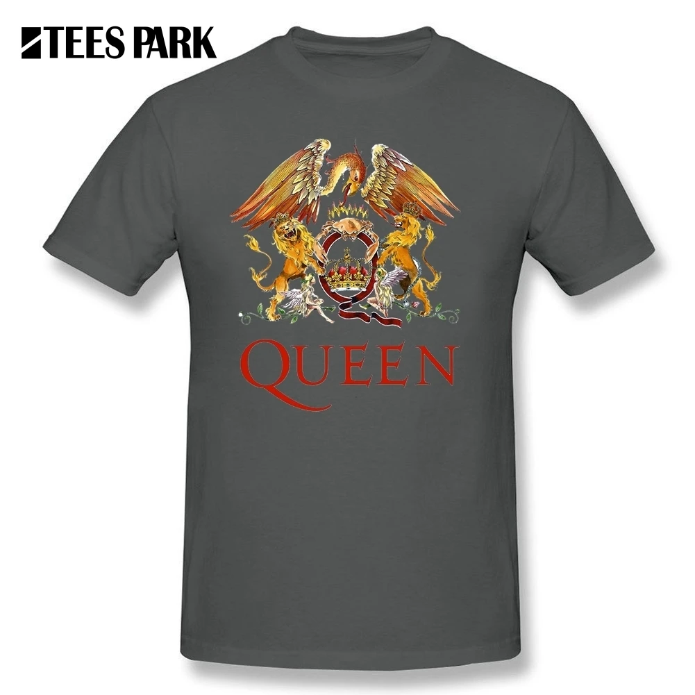 Футболки queen классический queen Crest футболки queen Для мужчин для взрослых с О-образным вырезом короткий рукав Рок Музыкальная Футболка Высокое качество XXXL - Цвет: Темно-серый