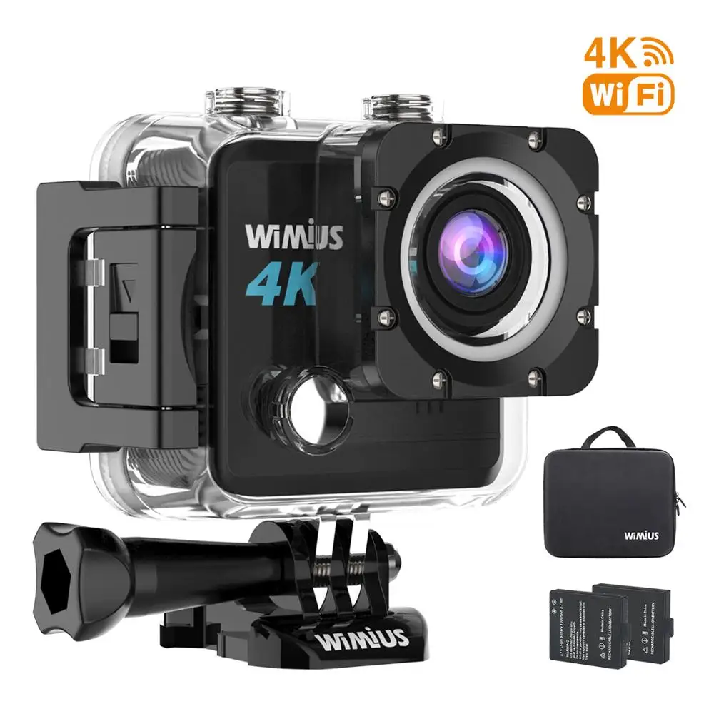 

Wimius 4K/24fps Action Camera Ultra HD 20MP Mini Cam 2.0" LTPS 170D Wifi 1080P/60FPS 720P/120FPS Waterproof Sport Video Camera
