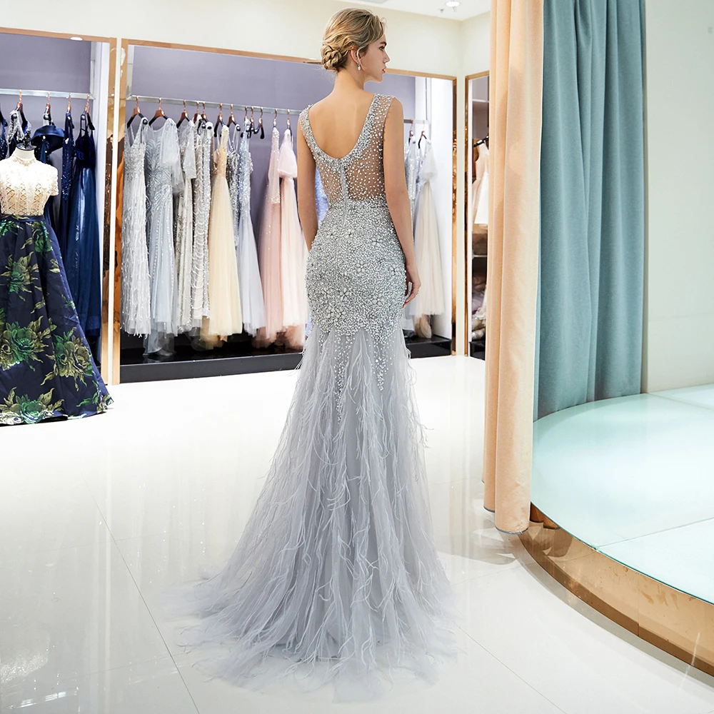 Vestidos De Noche Новое поступление Длинные вечерние платья с бисером платья для выпускного со стразами реальные фотографии CPS1177