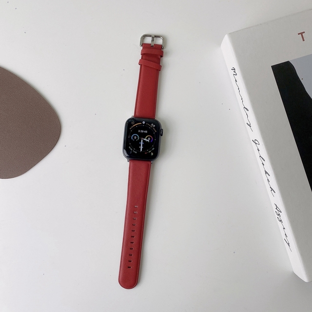 Sport Leather Band for Apple Watch Strap 41/45mm 38mm 42mm SE7 6 5 for iwatch 40mm 44mm 4 3 2 1 Smooth surface Belt