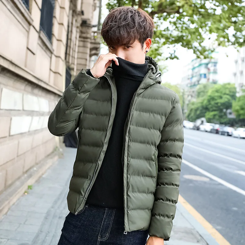 Winter MEN'S Cotton Clothes Korean-style Youth Casual Thick Slim Fit Cotton-padded Clothes Cotton-padded Jacket Coat Handsome Wi